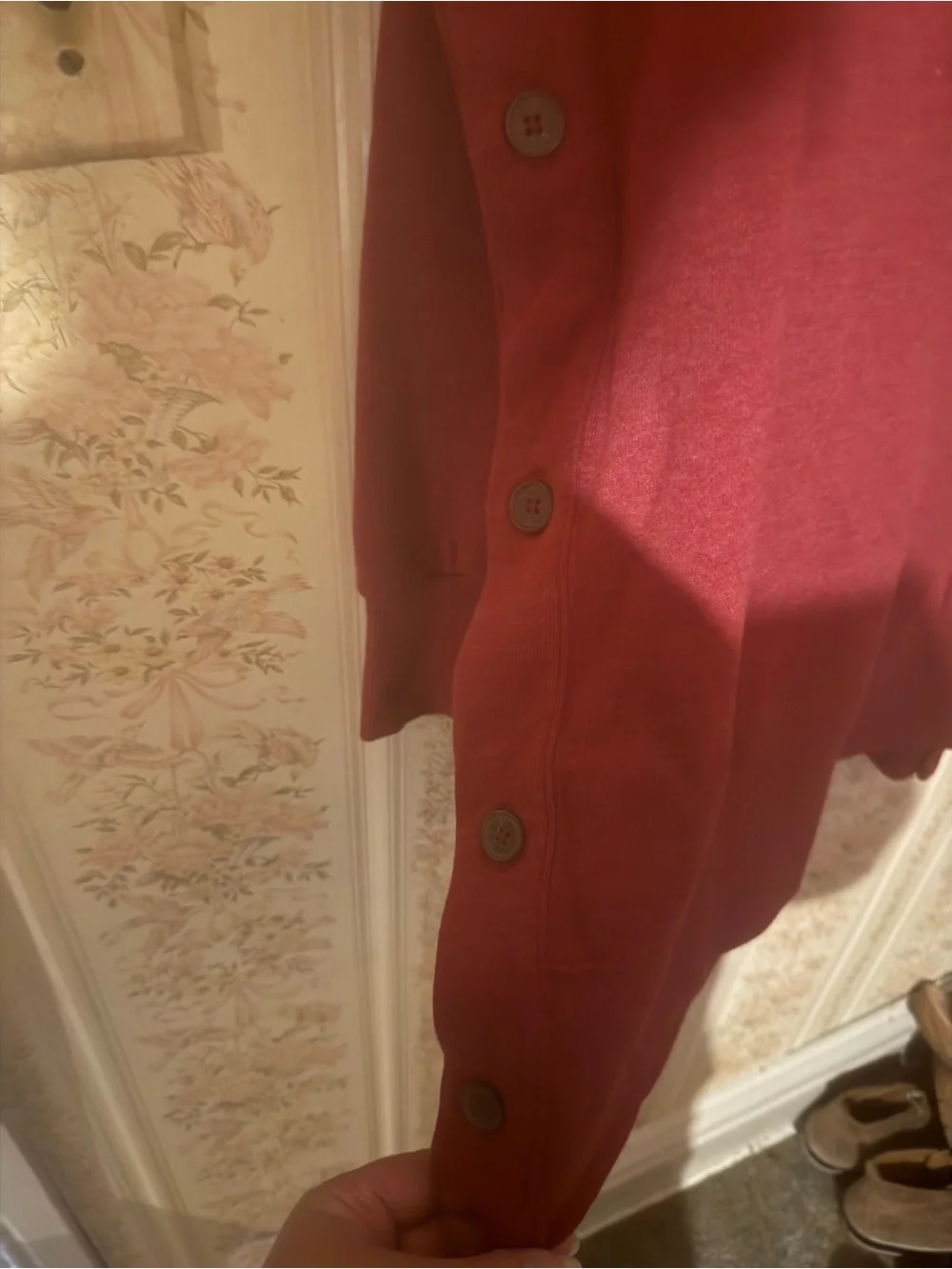 St. John's Bay Burgundy Crewneck Sweater with Side Buttons